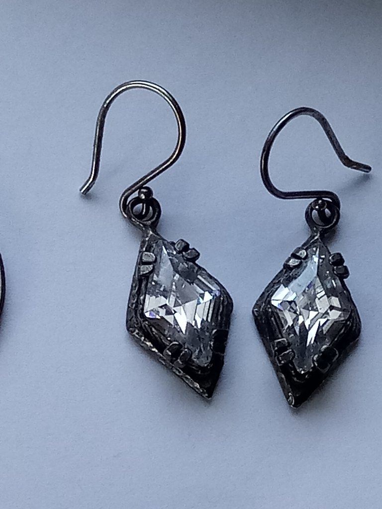 Silpada Victoriana Cz Earrings Sterling Silver Dangle 925 Marquis W1884 Rare